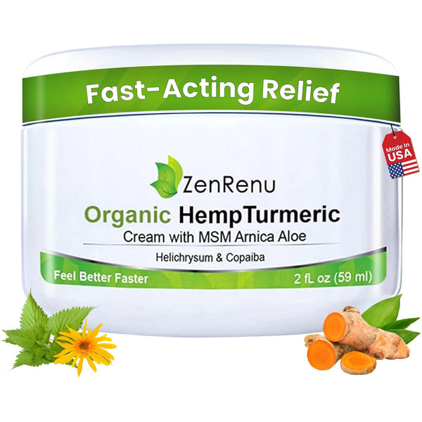 Special 10 Jars- Organic Hemp Pain Relief Cream by ZenRenu 2 oz Jar