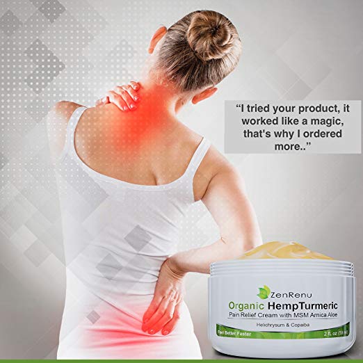 Special 10 Jars- Organic Hemp Pain Relief Cream by ZenRenu 2 oz Jar