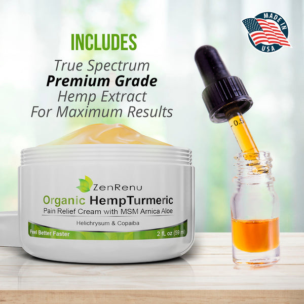 Special 10 Jars- Organic Hemp Pain Relief Cream by ZenRenu 2 oz Jar