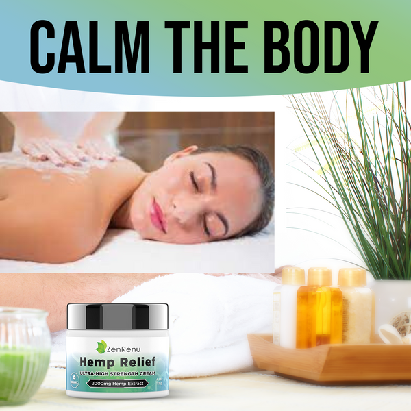 2000mg Hemp Relief Joint & Muscle Cream for Pain  – Large 4 oz Jar-  Ultra-High Strength Nano Hemp Hemp Extract for Discomfort in Neck, Back, Knees, Shoulder & Feet -